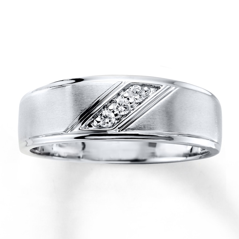 Main Image 1 of Men's Diamond Anniversary Band 1/10 ct tw Round 14K White Gold