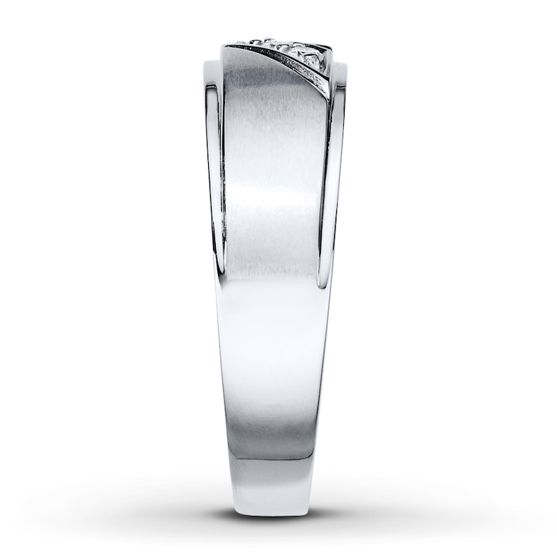 Main Image 3 of Men's Diamond Anniversary Band 1/10 ct tw Round 14K White Gold