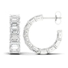 Thumbnail Image 1 of Certified Lab-Grown Diamond Hoop Earrings 11 ct tw Emerald 14K White Gold