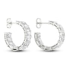 Thumbnail Image 2 of Certified Lab-Grown Diamond Hoop Earrings 11 ct tw Emerald 14K White Gold