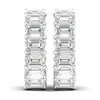 Thumbnail Image 3 of Certified Lab-Grown Diamond Hoop Earrings 11 ct tw Emerald 14K White Gold