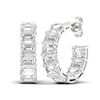 Thumbnail Image 4 of Certified Lab-Grown Diamond Hoop Earrings 11 ct tw Emerald 14K White Gold