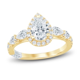 Pnina Tornai Lab-Grown Diamond Engagement Ring 2 ct tw Pear/Round 14K Yellow Gold