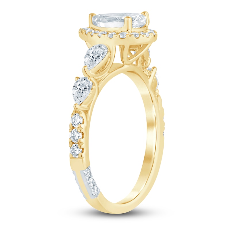 Main Image 2 of Pnina Tornai Lab-Grown Diamond Engagement Ring 2 ct tw Pear/Round 14K Yellow Gold
