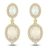 Thumbnail Image 0 of Natural Opal Drop Earrings 3/8 ct tw Diamonds 14K Yellow Gold