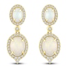 Thumbnail Image 1 of Natural Opal Drop Earrings 3/8 ct tw Diamonds 14K Yellow Gold