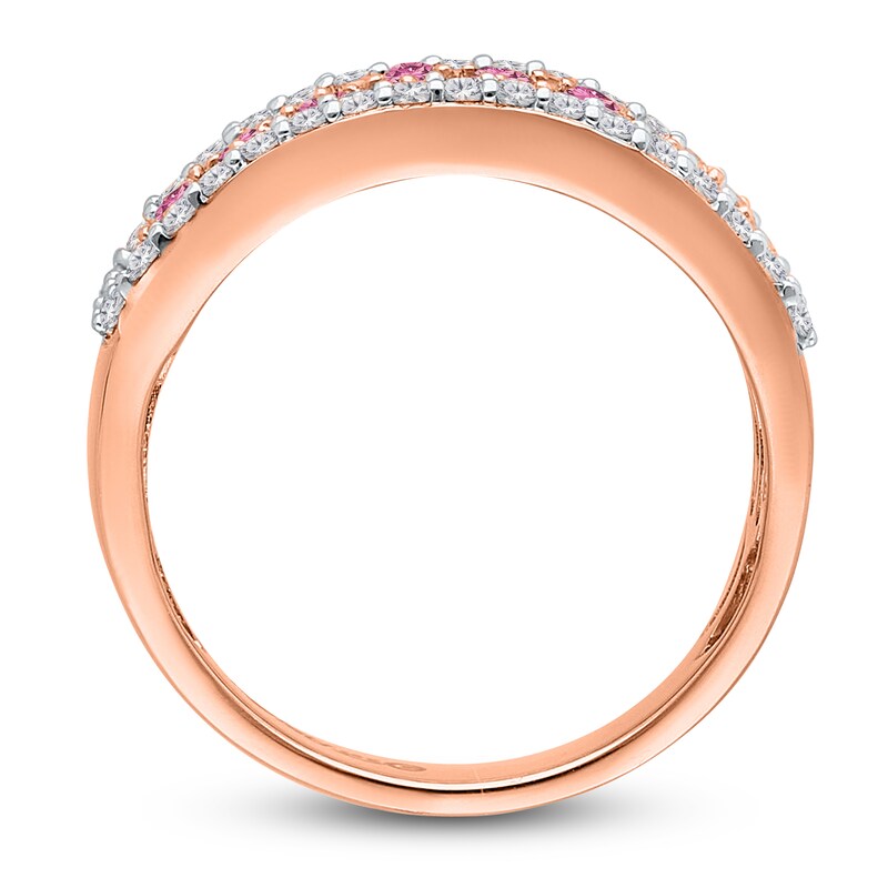 Main Image 2 of Kallati Round-Cut Natural Pink Sapphire Ring 1/2 ct tw Round 14K Rose Gold