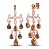 Thumbnail Image 1 of Le Vian Natural Smoky Quartz Drop  Earrings 1-1/5 ct tw Diamonds 14K Strawberry Gold