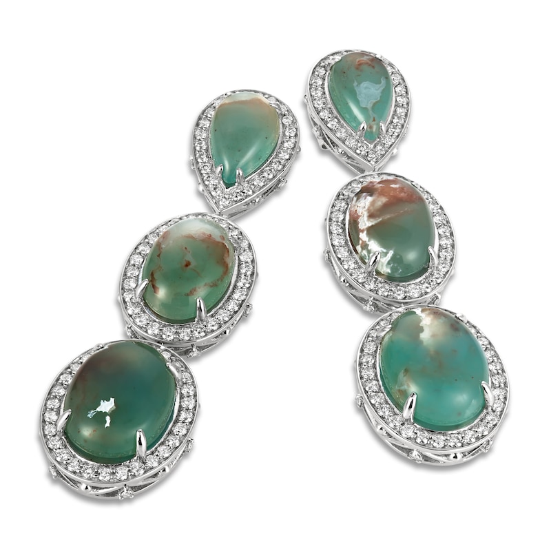 Main Image 1 of Le Vian Natural Aquaprase Drop Earrings 2-3/4 ct tw Diamonds 14K Vanilla Gold
