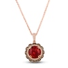 Thumbnail Image 1 of Le Vian Natural Dark Pink Tourmaline Pendant Necklace 1/3 ct tw Diamonds 18K Strawberry Gold