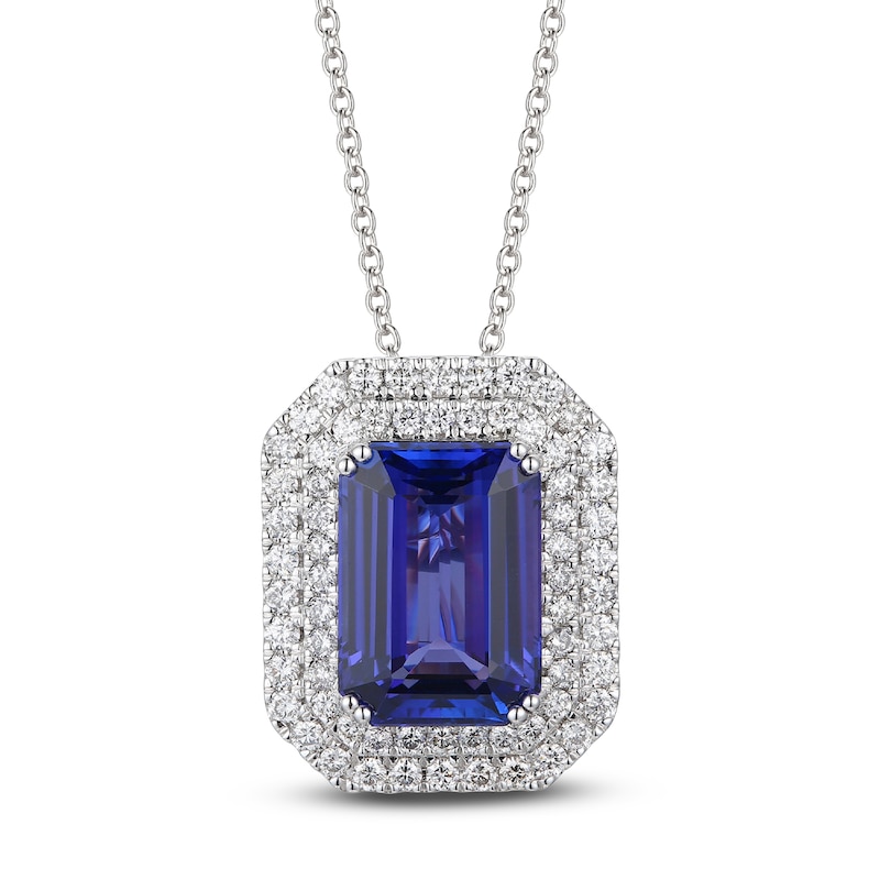 Main Image 1 of Le Vian Natural Tanzanite Pendant Necklace 3/4 ct tw Diamonds 18K Vanilla Gold 18"