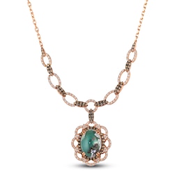 Le Vian Natural Aquaprase Necklace 1-3/4 ct tw Diamonds 18K Strawberry Gold 18"