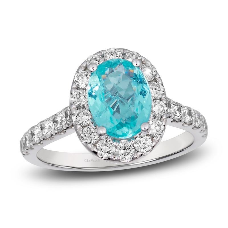 Main Image 1 of Le Vian Natural Blue Tourmaline Ring 3/4 ct tw Diamonds 18K Vanilla Gold