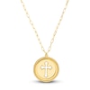 Thumbnail Image 1 of High-Polish Solid Cross Medallion Necklace 14K Yellow Gold 22"