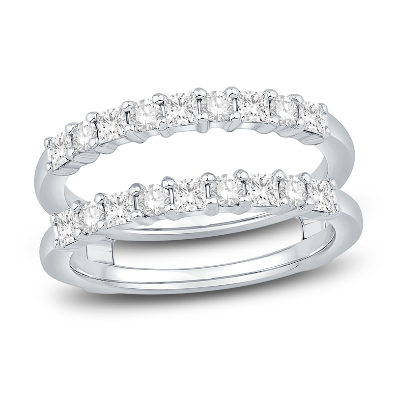 Main Image 1 of Diamond Enhancer Ring 1 ct tw Princess/Round 14K White Gold