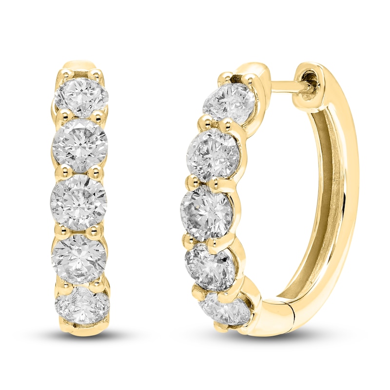 Main Image 2 of Diamond Hoop Earrings 1/2 ct tw 14K Yellow Gold