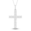 Thumbnail Image 0 of Diamond Cross Pendant Necklace 1-1/4 ct tw 14K White Gold