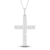 Thumbnail Image 1 of Diamond Cross Pendant Necklace 1-1/4 ct tw 14K White Gold