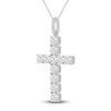 Thumbnail Image 1 of Diamond Cross Pendant Necklace 1-1/4 ct tw 14K White Gold