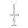 Thumbnail Image 2 of Diamond Cross Pendant Necklace 1-1/4 ct tw 14K White Gold