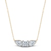 Thumbnail Image 1 of Princess & Pear-Shaped Diamond 3-Stone Necklace 1 ct tw 14K Yellow Gold