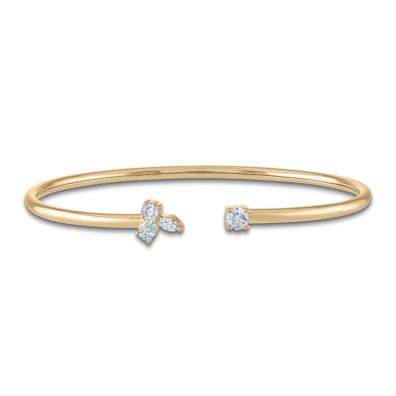 Main Image 1 of Diamond Bangle Bracelet 1/2 ct tw 10K Yellow Gold