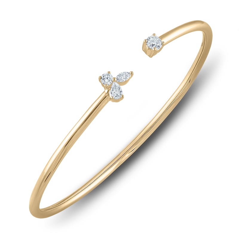 Main Image 2 of Diamond Bangle Bracelet 1/2 ct tw 10K Yellow Gold