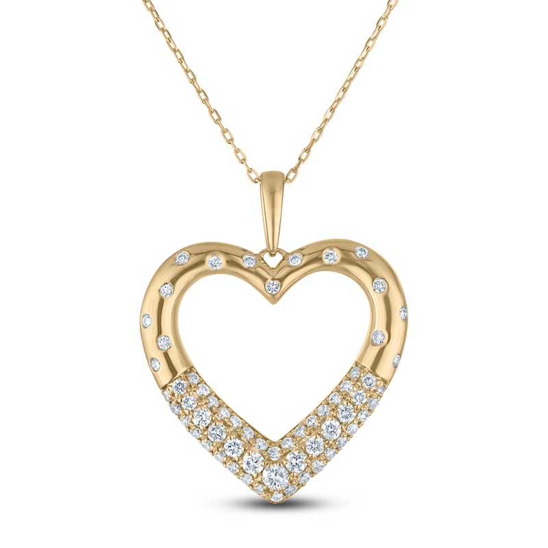 Main Image 1 of Diamond Heart Pendant Necklace 1/2 ct tw 10K Yellow Gold