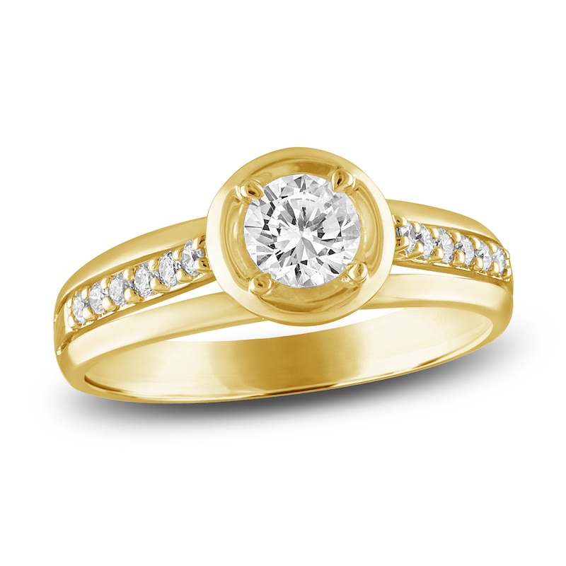 Main Image 1 of Diamond Bezel Engagement Ring 5/8 ct tw 14K Yellow Gold