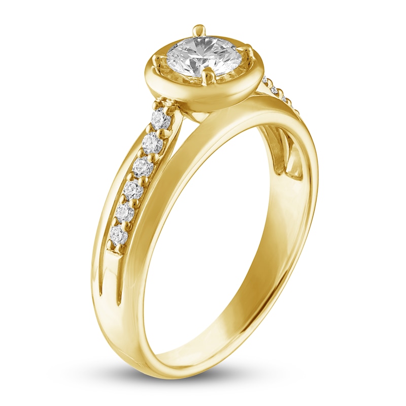 Main Image 2 of Diamond Bezel Engagement Ring 5/8 ct tw 14K Yellow Gold