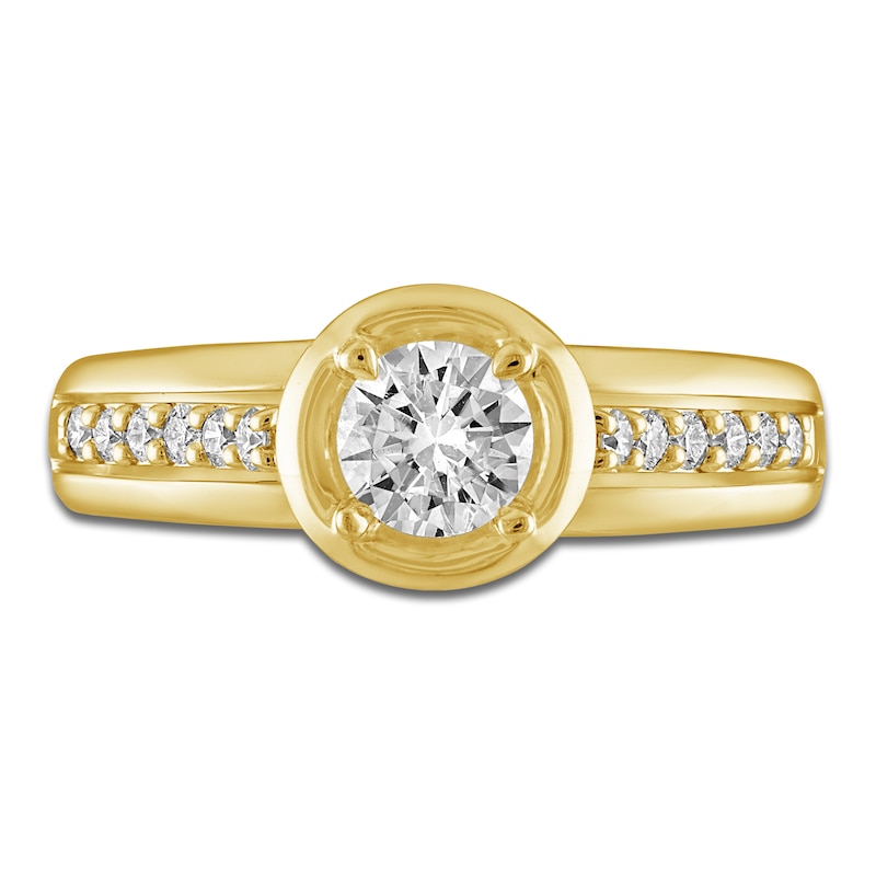 Main Image 3 of Diamond Bezel Engagement Ring 5/8 ct tw 14K Yellow Gold