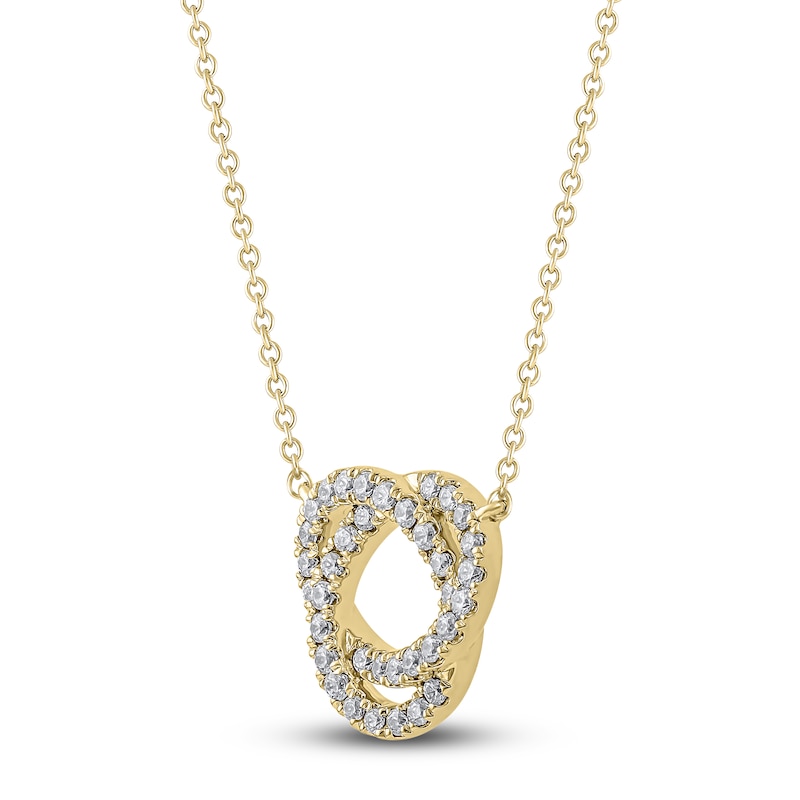 Main Image 2 of Diamond Circle Necklace 1/4 ct tw 14K Yellow Gold