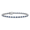 Thumbnail Image 1 of Natural Blue Sapphire & Tennis Diamond Bracelet 1/3 ct tw 14K White Gold 7"