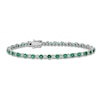 Thumbnail Image 1 of Natural Emerald & Diamond Tennis Bracelet 1/3 ct tw 14K White Gold