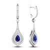 Thumbnail Image 1 of Pear-Shaped Natural Blue Sapphire & Diamond Earrings 1 ct tw 18K White Gold