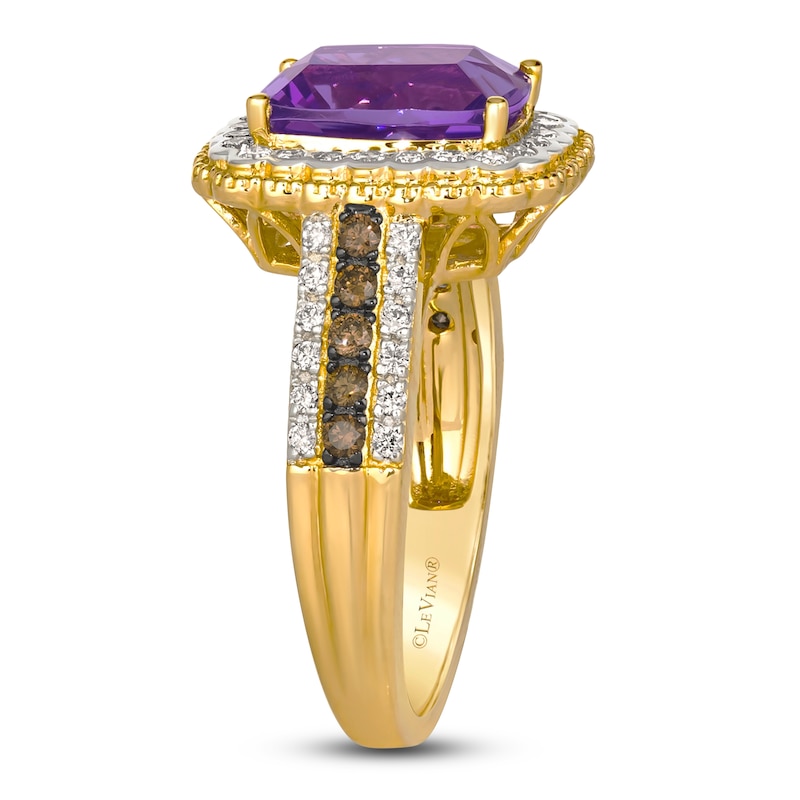 Main Image 3 of Le Vian Natural Amethyst & Diamond Ring 1/2 ct tw 14K Honey Gold