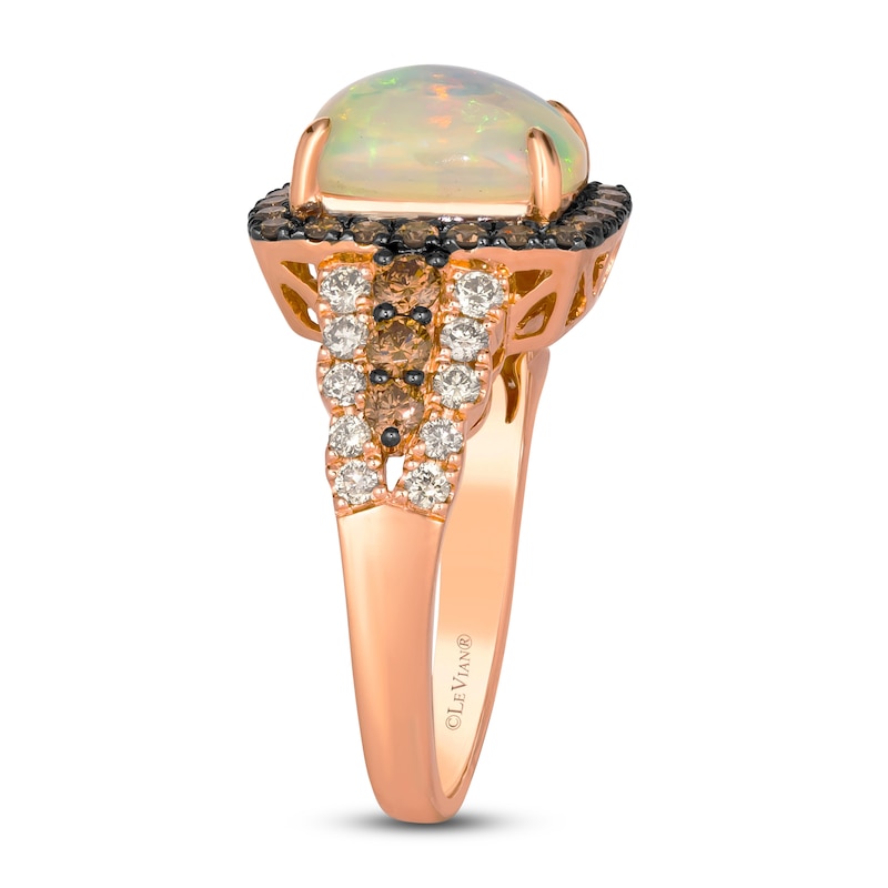 Main Image 3 of Le Vian Natural Opal & Diamond Ring 1 ct tw 14K Strawberry Gold