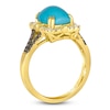 Thumbnail Image 2 of Le Vian Cushion Natural Turquoise & Diamond Ring 1/3 ct tw 14K Honey Gold