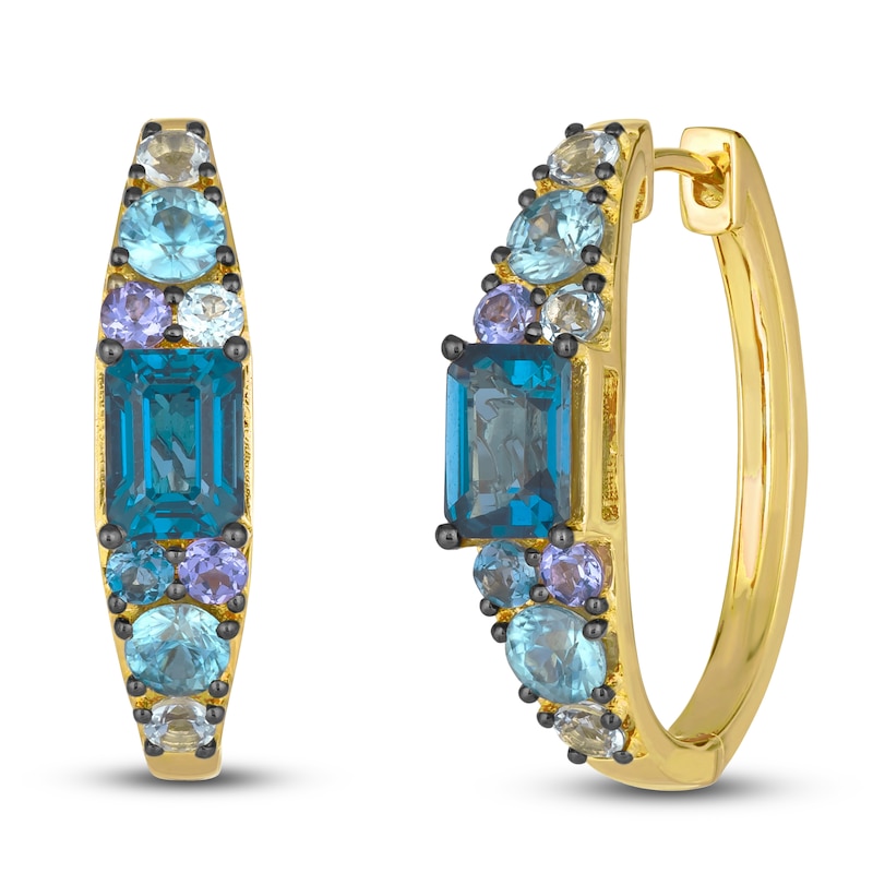 Main Image 2 of Le Vian Mare Azzurro Natural Multi-Gemstone Earrings 14K Honey Gold