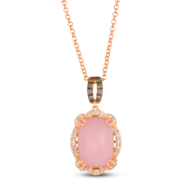 Main Image 1 of Le Vian Natural Opal & Diamond Pendant Necklace 1/3 ct tw 14K Strawberry Gold