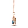 Thumbnail Image 1 of Le Vian Round Natural Blue Topaz & Diamond Owl Pendant Necklace 1/4 ct tw 14K Strawberry Gold