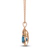 Thumbnail Image 2 of Le Vian Round Natural Blue Topaz & Diamond Owl Pendant Necklace 1/4 ct tw 14K Strawberry Gold