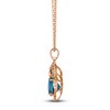 Thumbnail Image 1 of Le Vian Round Natural Blue Topaz & Diamond Owl Pendant Necklace 1/4 ct tw 14K Strawberry Gold