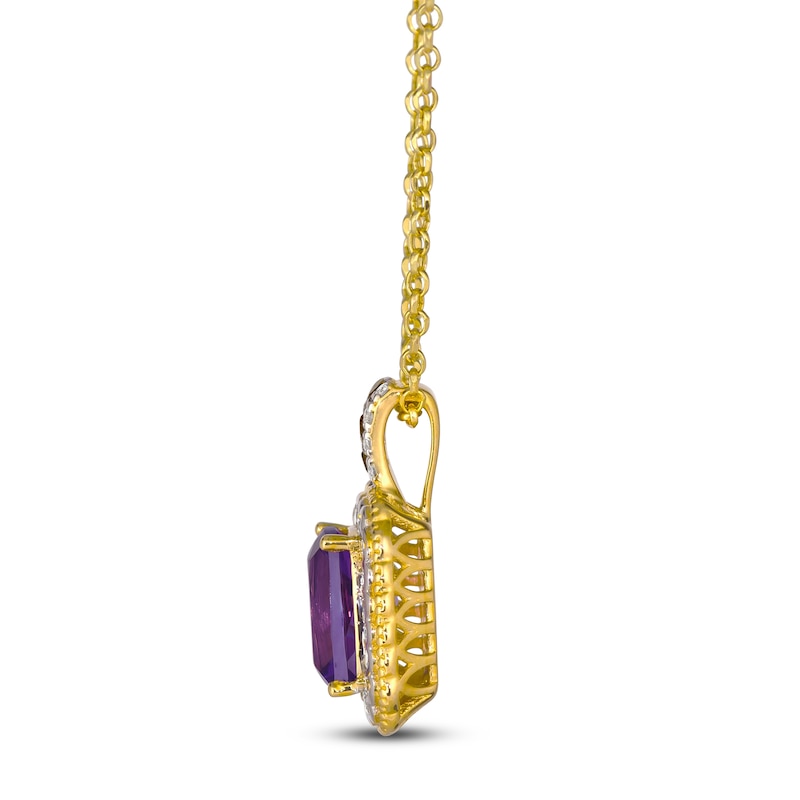 Main Image 2 of Le Vian Natural Amethyst & Diamond Pendant Necklace 1/3 ct tw 14K Honey Gold
