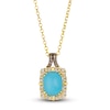 Thumbnail Image 1 of Le Vian Natural Turquoise & Diamond Pendant Necklace 1/4 ct tw 14K Honey Gold