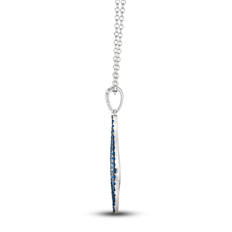 Main Image 2 of Le Vian Natural Blue & White Sapphire  Pendant Necklace 14K Vanilla Gold