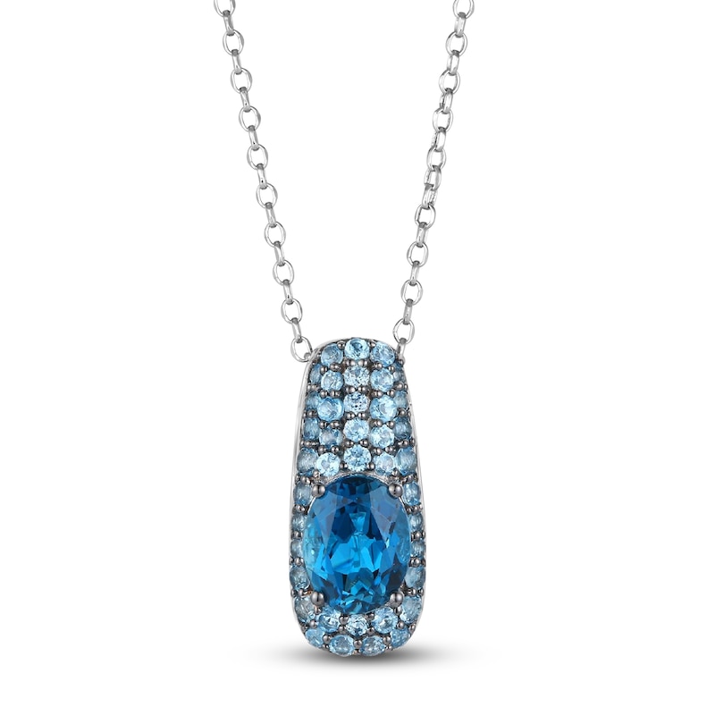 Le Vian Mare Azzurro Oval Natural Blue Topaz Pendant Necklace 14K Vanilla Gold 19"