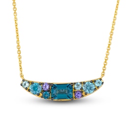 Le Vian Mare Azzurro Natural Multi-Gemstone Necklace 14K Honey Gold 19&quot;