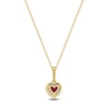 Thumbnail Image 2 of Natural Ruby & Diamond Heart Pendant Necklace 1/15 ct tw 14K Yellow Gold