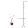 Thumbnail Image 3 of Natural Ruby & Diamond Heart Pendant Necklace 1/15 ct tw 14K Yellow Gold